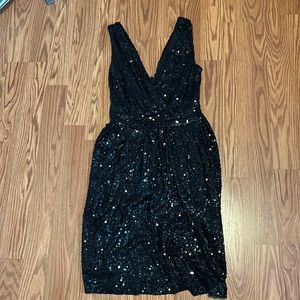 Black, sequin holiday dress.